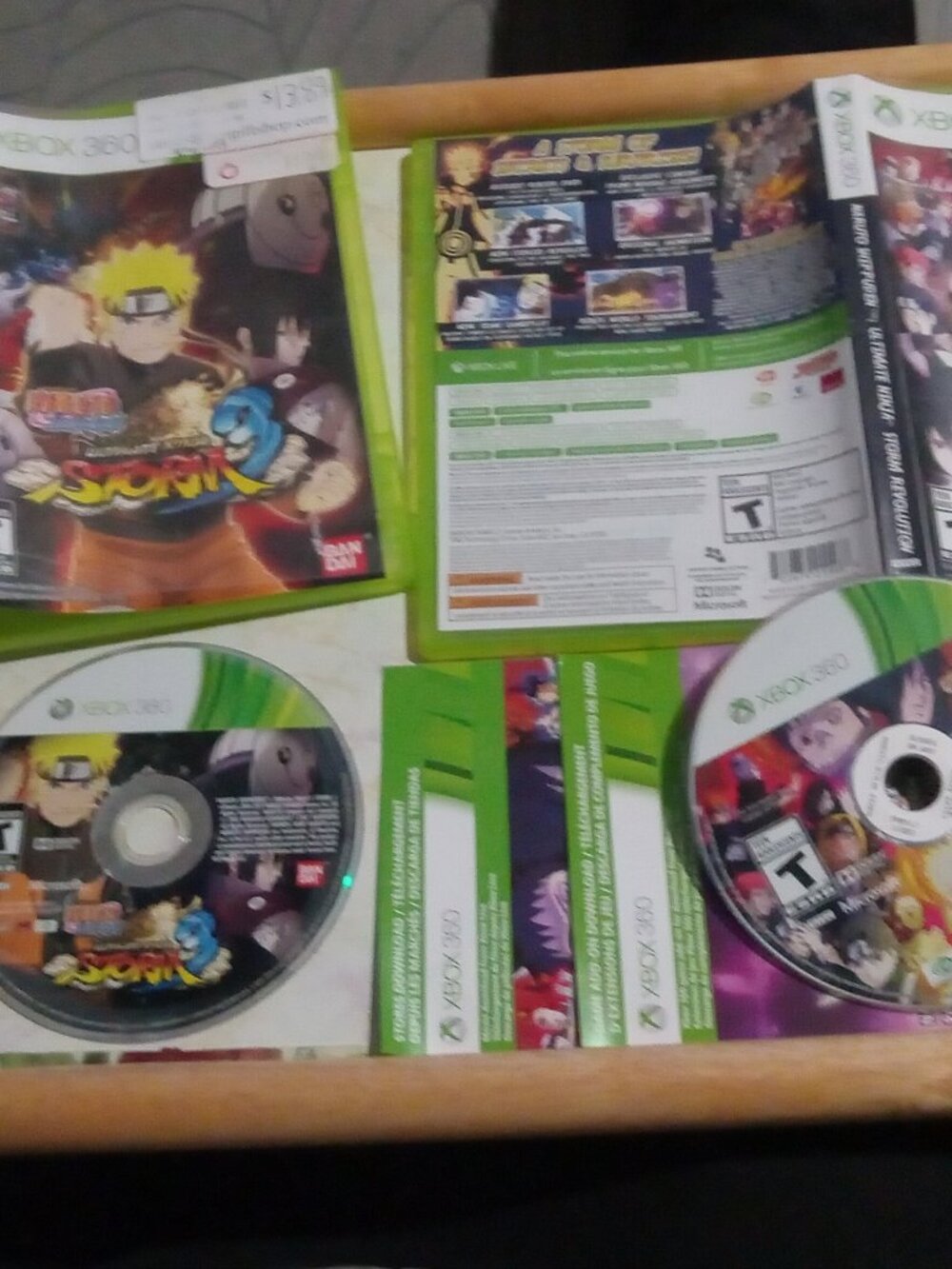 Naruto Lot of 2 Shippuden Ultimate Ninja Storm Revolution + 3 Xbox 360